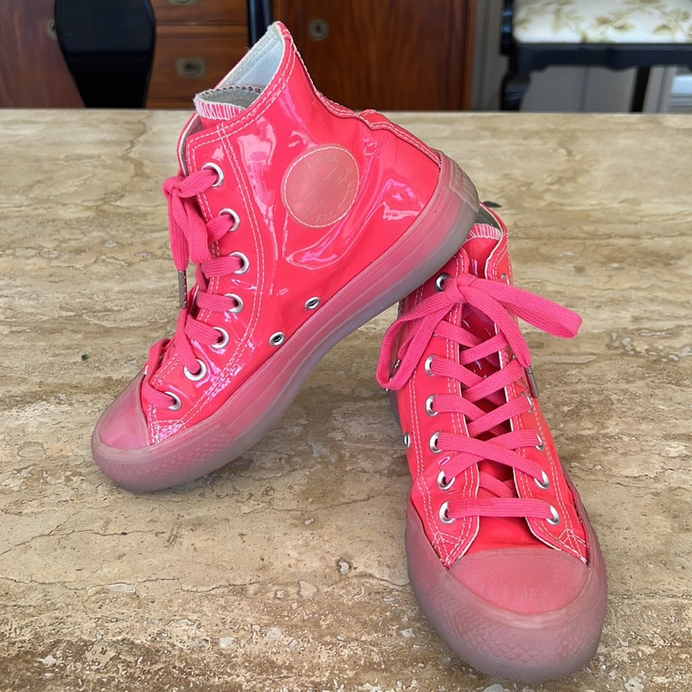 Converse Chuck Taylor All Star Pink Patent Leather High Top Sneaker